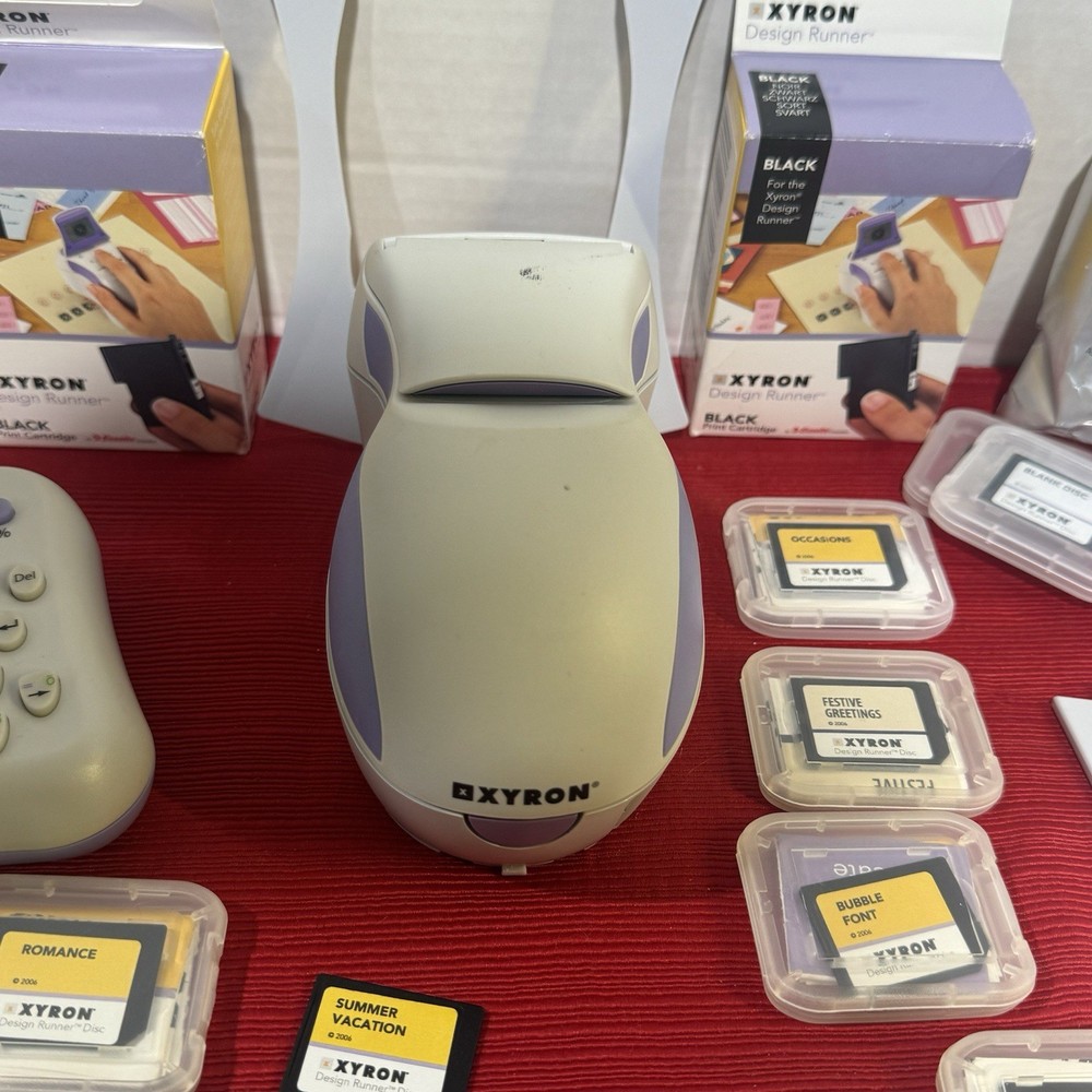 Xyron Design Runner Cordless Handheld Printer, Disc Maker, 6 Inks, 9 Design Disc