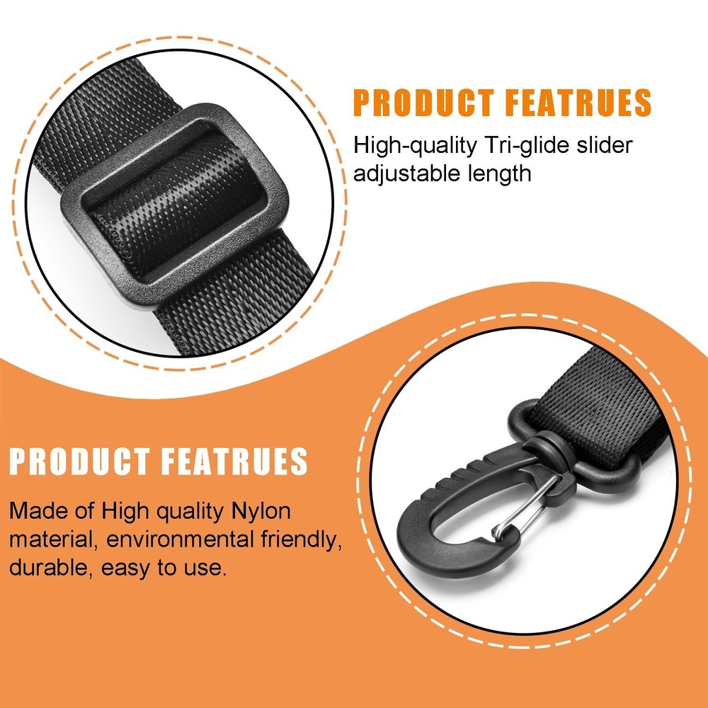 CooBigo 1" Plastic Clip Snap Hook Replacement Buckles Tri-Glide for Webbing S...