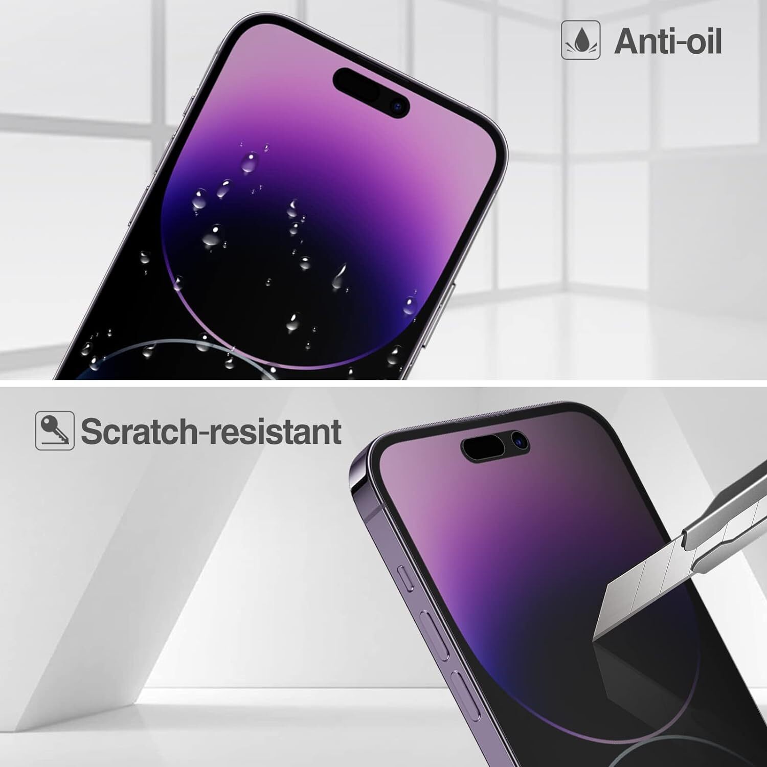 3X For iPhone 15 14 13 12 11 Pro Max XS Privacy Tempered Glass Screen Protector