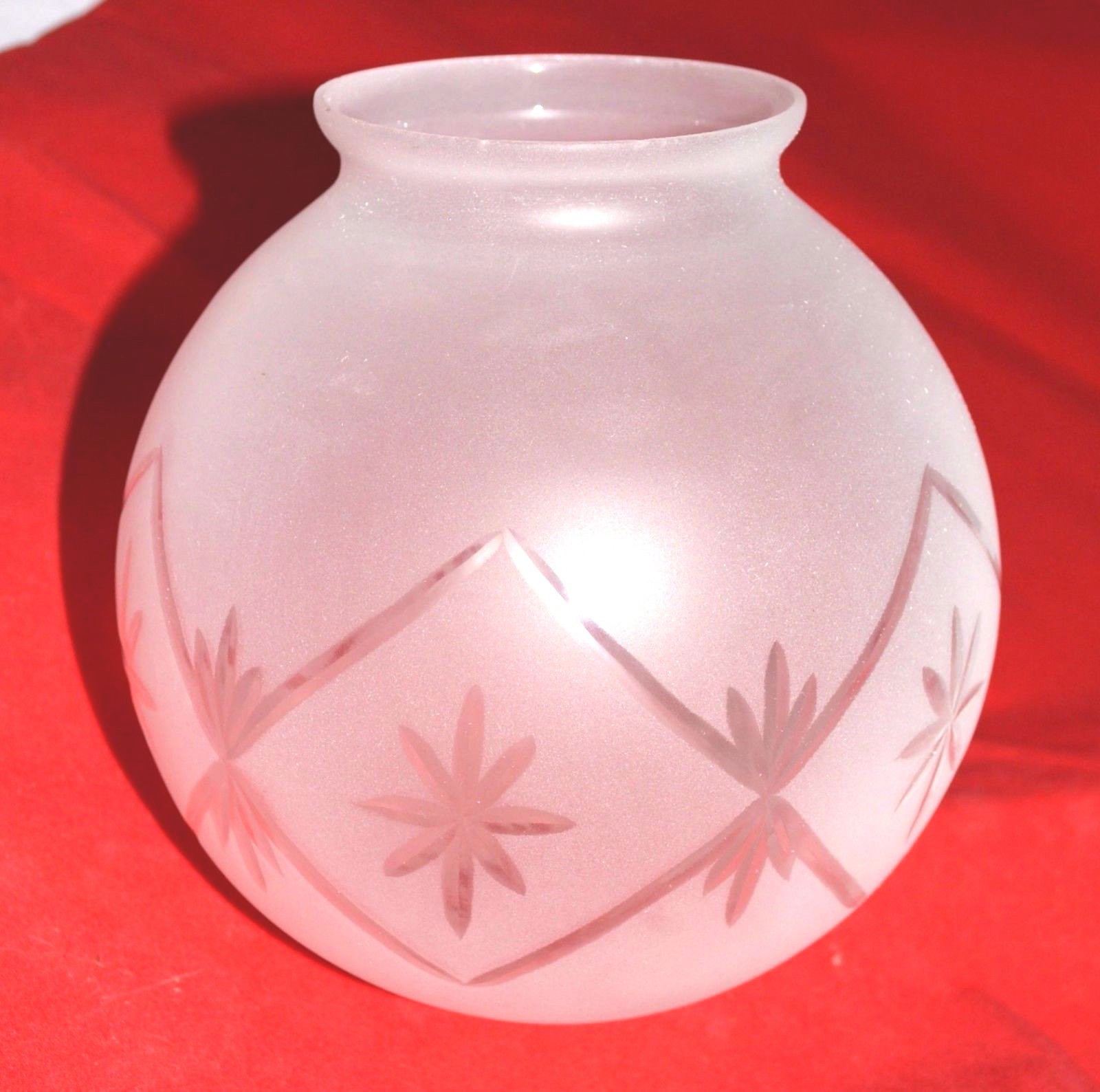 FROST Etched 6" GLASS BALL 3" Fitter LaMp LigHt GLoBe GLASSWARE ShAdE NEW G404