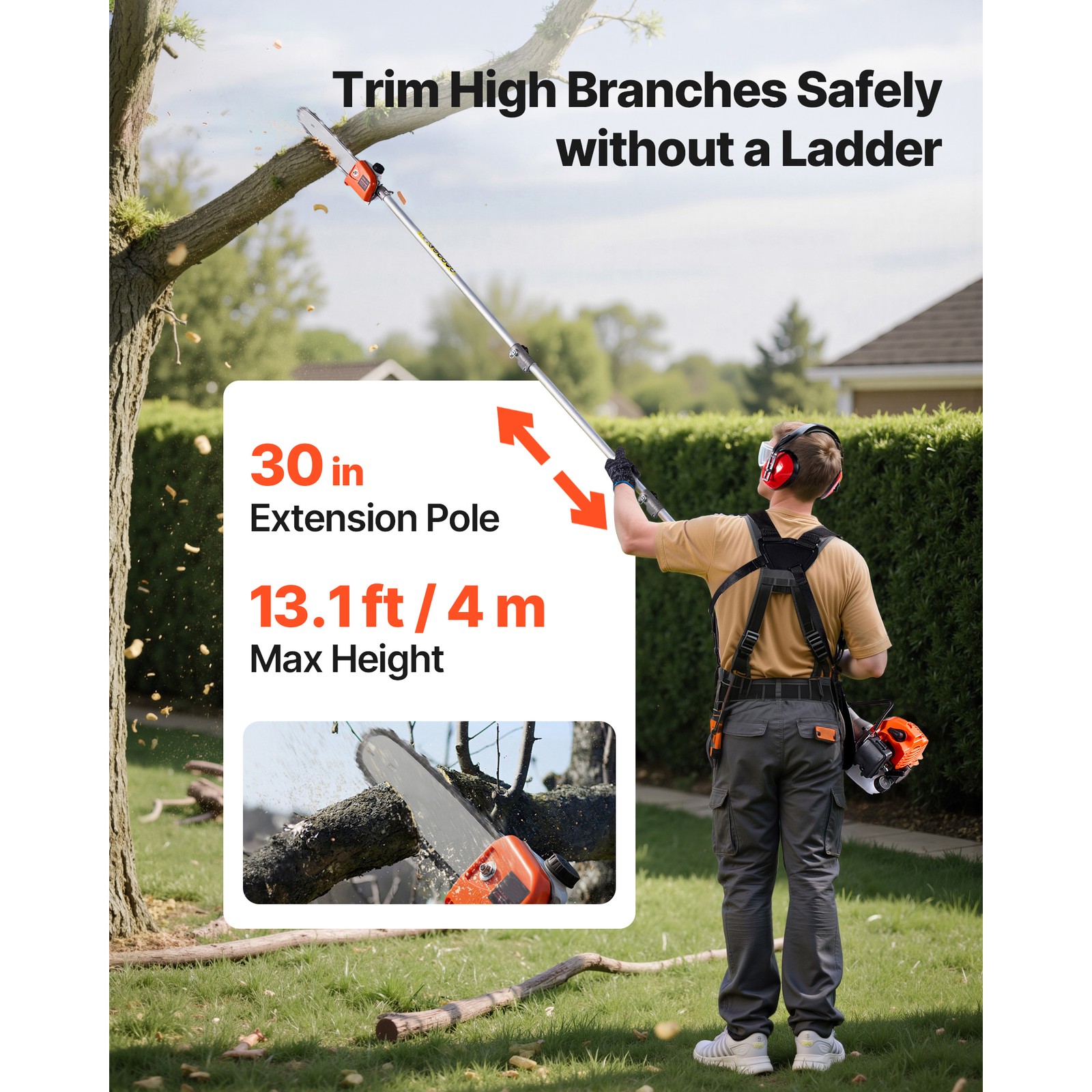 Uimoso 6-in-1 Gas Hedge Trimmer, 26cc 2-Cycle Handheld Garden Tool