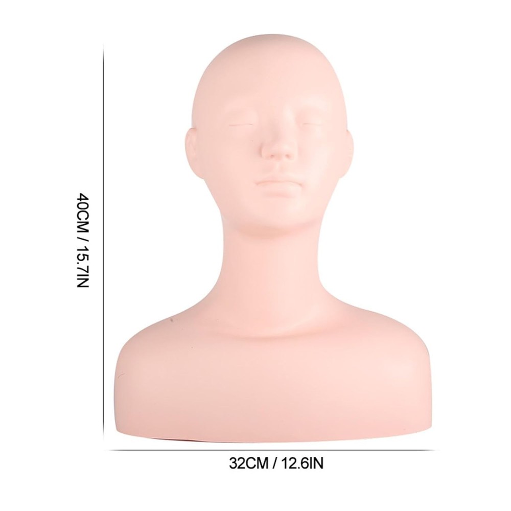 Multi Function Makeup Practice Model, Esthetics Soft Mannequin Head with Shoulde