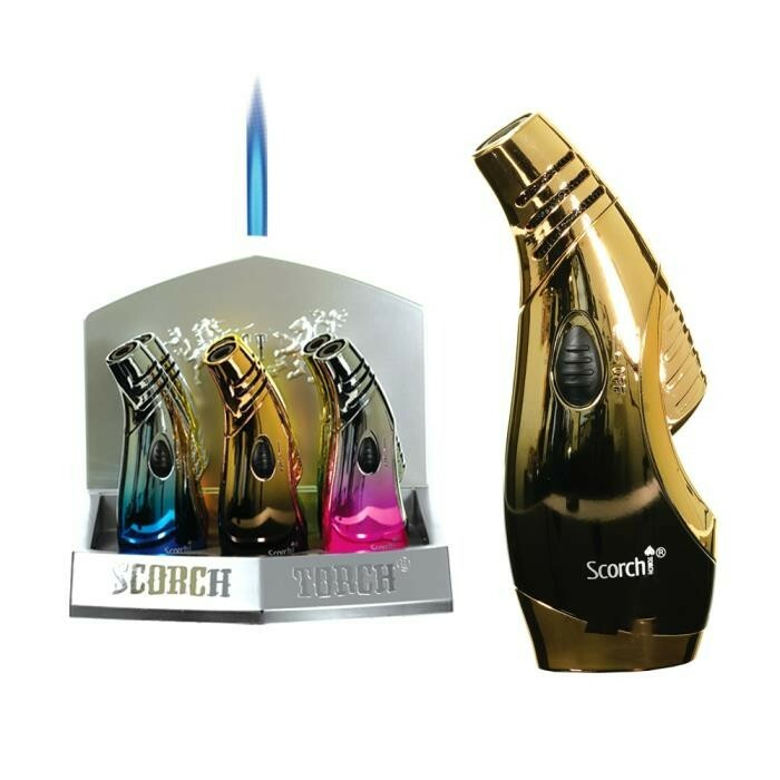 SCORCH TORCH Single Flame Butane Refillable Easy Grip Torch Lighter