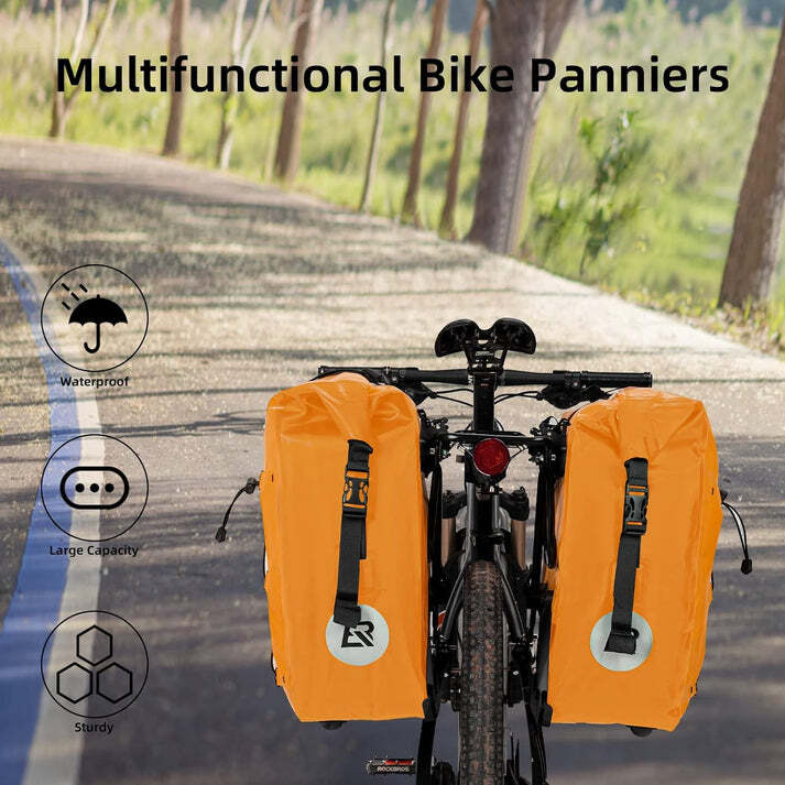 ROCKBROS Bike Panniers Rear Rack Bag 32L Waterproof Durable Easy to Install 2pcs