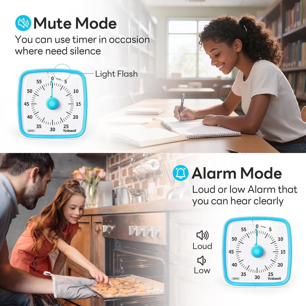 Visual Timer with Night Light, 60Minute Countdown Timer for Kids and Adults, ...