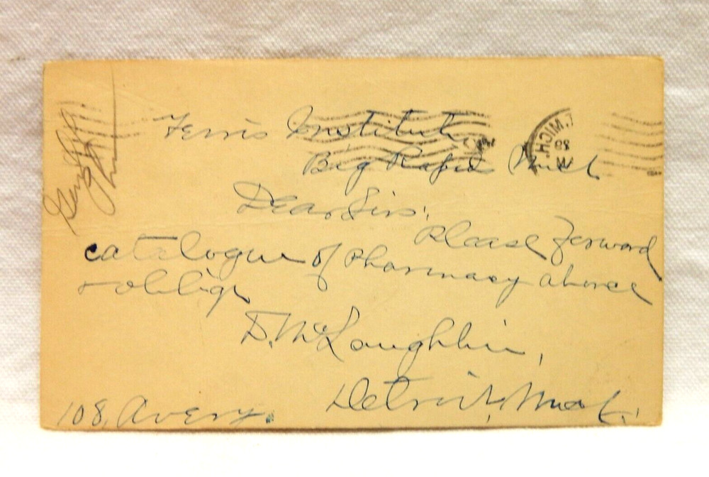 UX18 WILLIAM McKINLEY POSTAL CARD ONE CENT POSTMARKED 1908