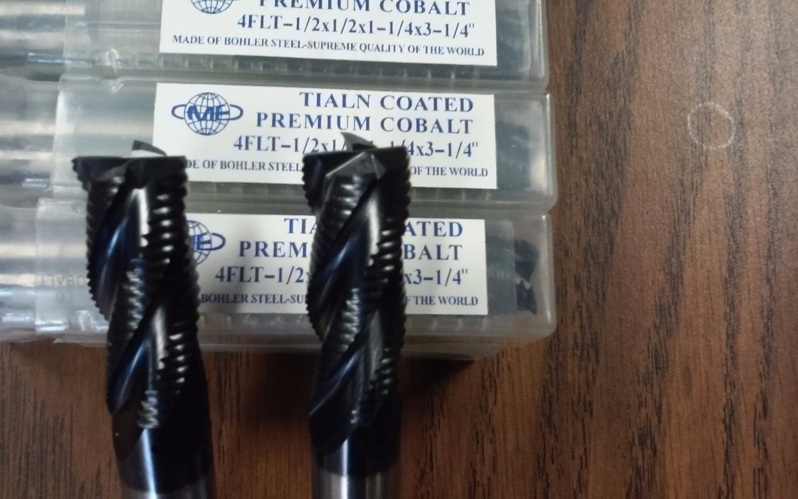 1/2" M42 cobalt roughing end mills Tialn coated 10pc for $139.00 free ship-new