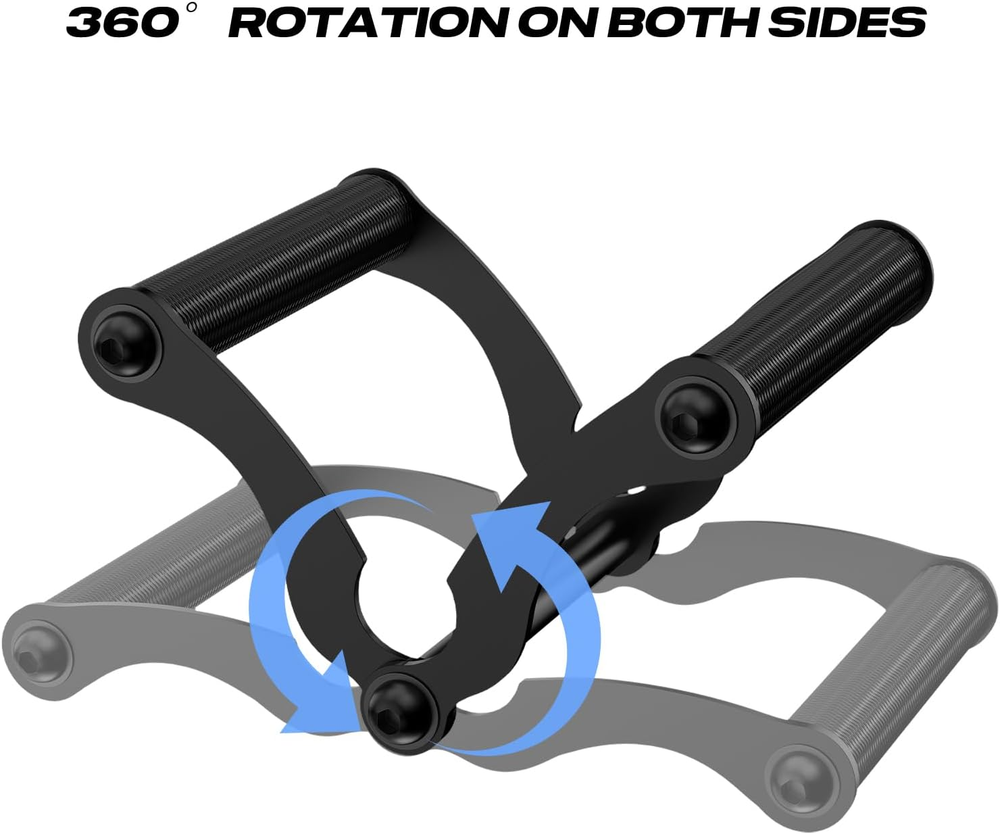 V Bar Landmine Handle Attachment, Solid Double D Row Handle with Non-Slip Grip