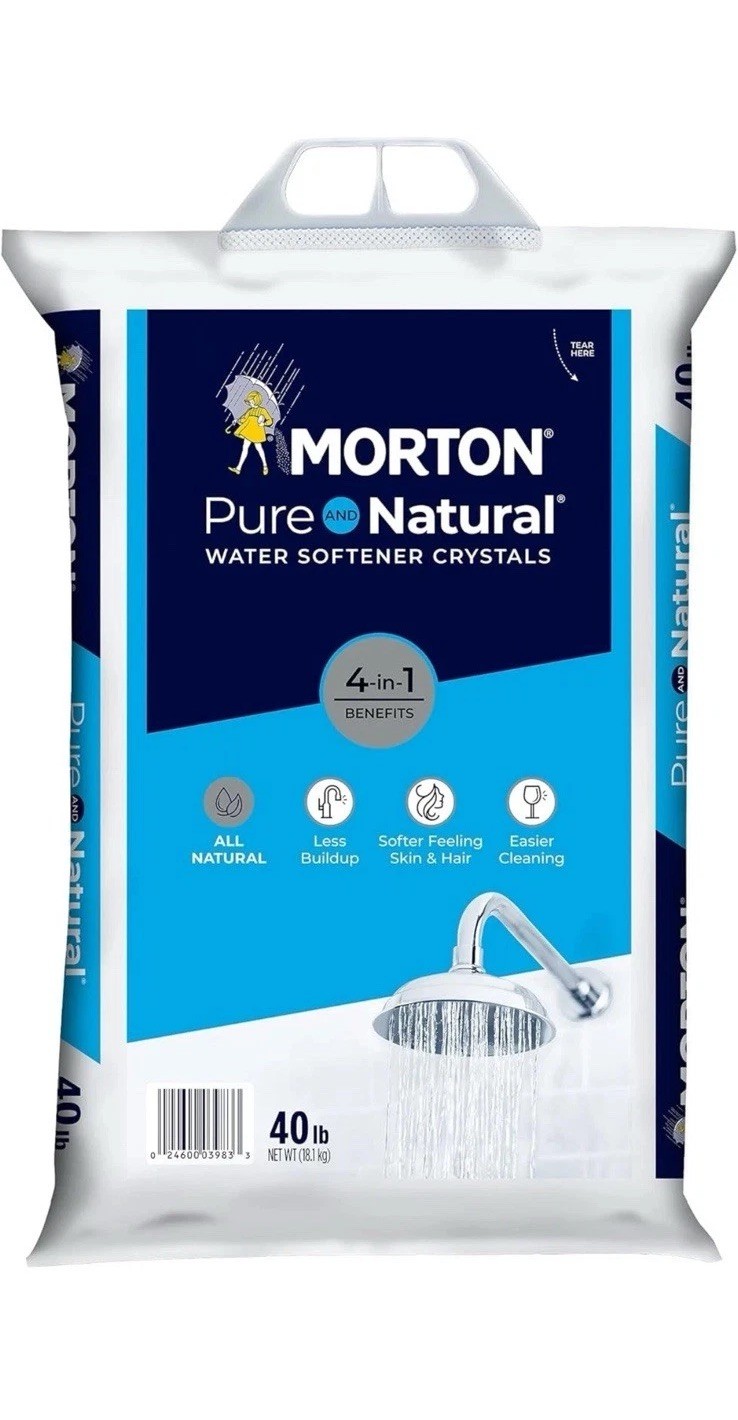 5 Pack Morton Pure and Natural Water Softener Salt Crystals 40lb Bag High Purity