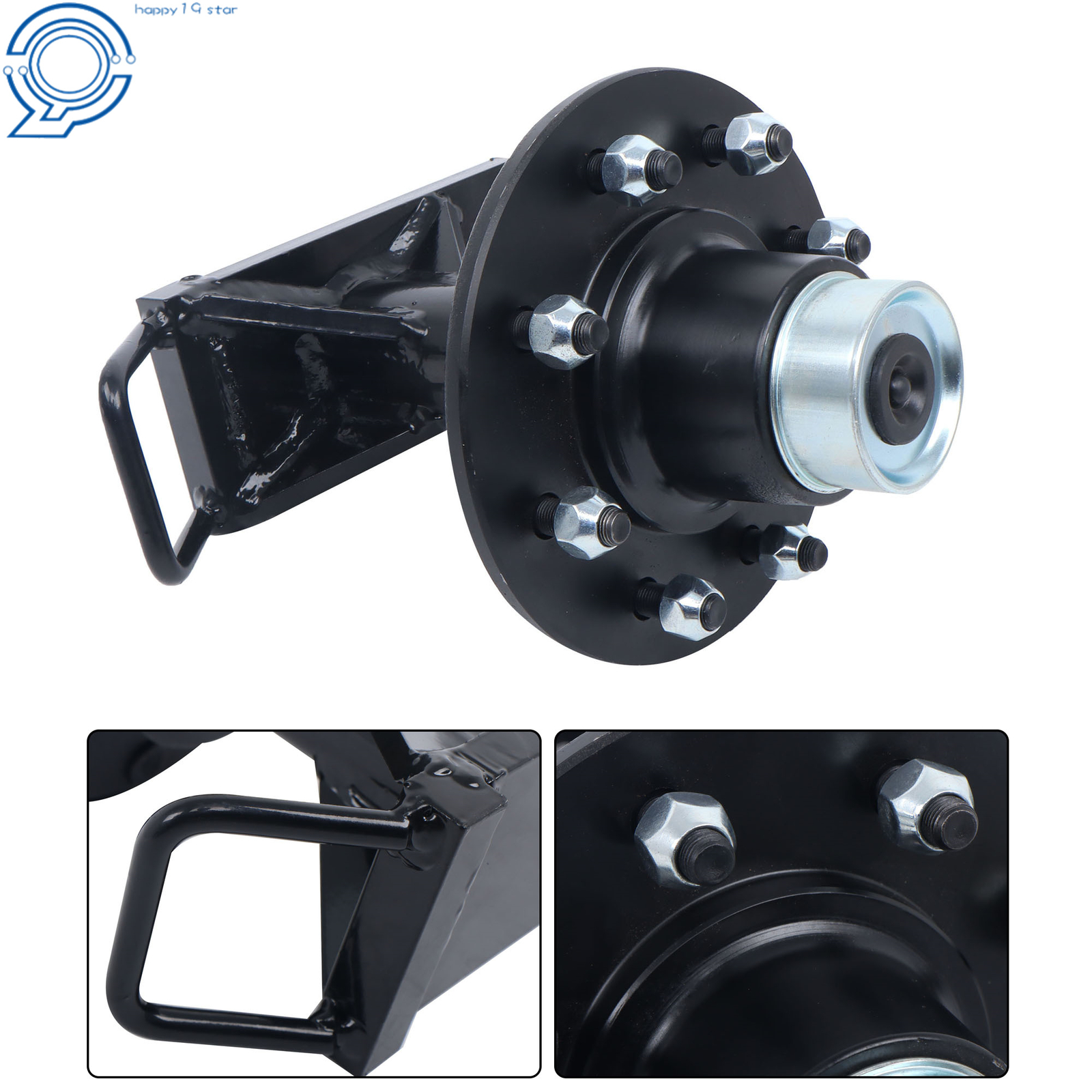 Shipping Container Wheels 8x6.5 Lug Bolt-On Spindle Kit with Handle