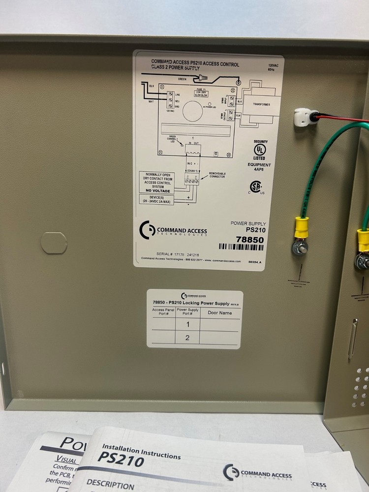 Command Access PS210 Access Control Class 2 Power Supply 78850