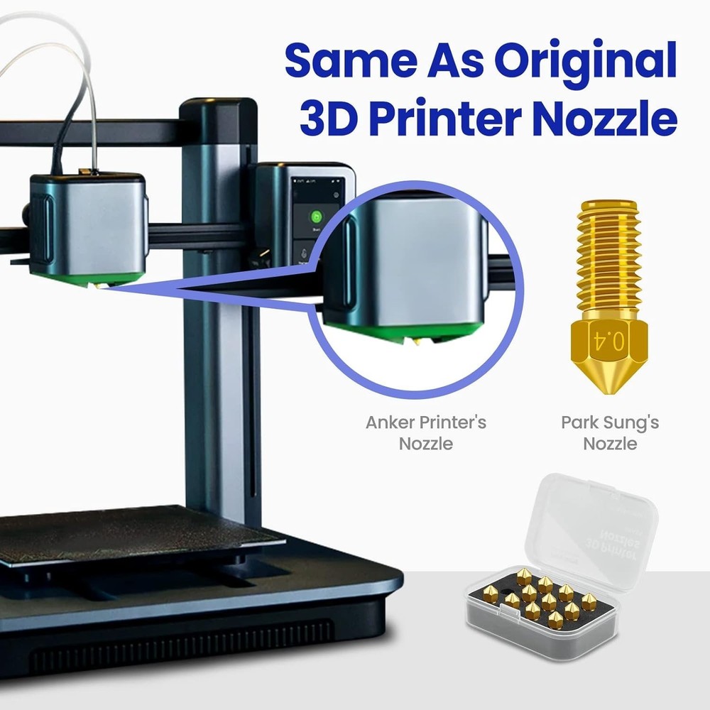 3D Printer Nozzles 12pcs Brass High Temp Compatible for AnkerMake Ender 3