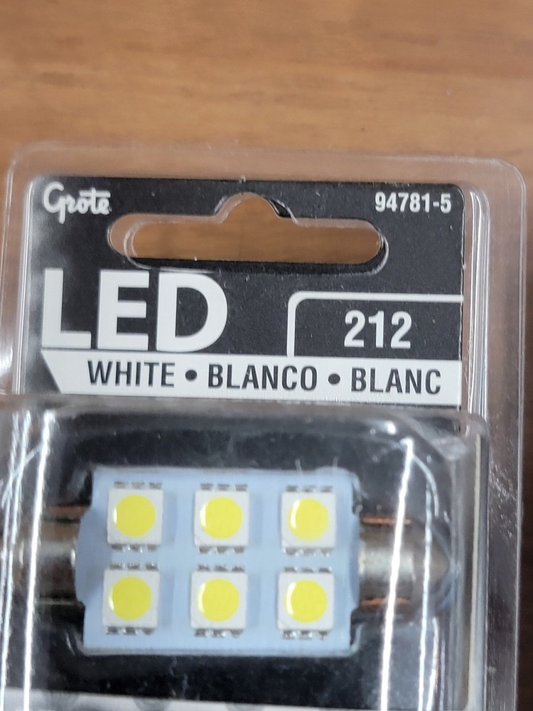 Grote 94781-5 White LED Replacement Bulb, Festoon Base. 2pk