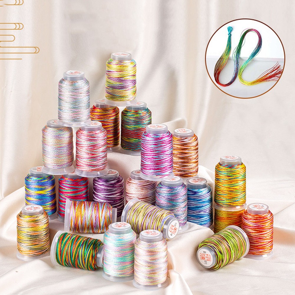 One Spool Variegated Polyester Sewing Embroidery Thread String 210D/9