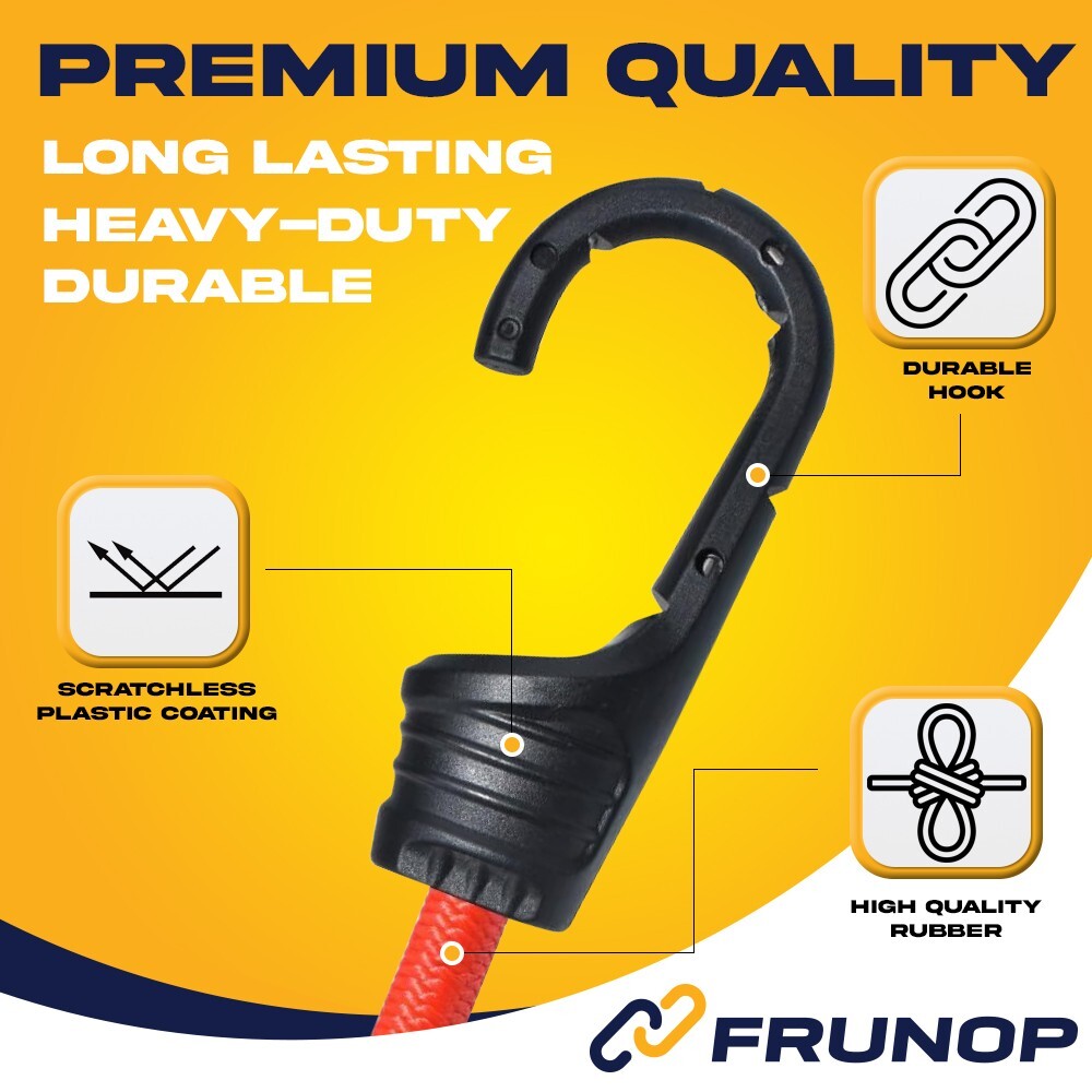 Frunop 30-Piece Heavy duty Assorted Bungee Cords Set Includes 10", 18", 32", 40"
