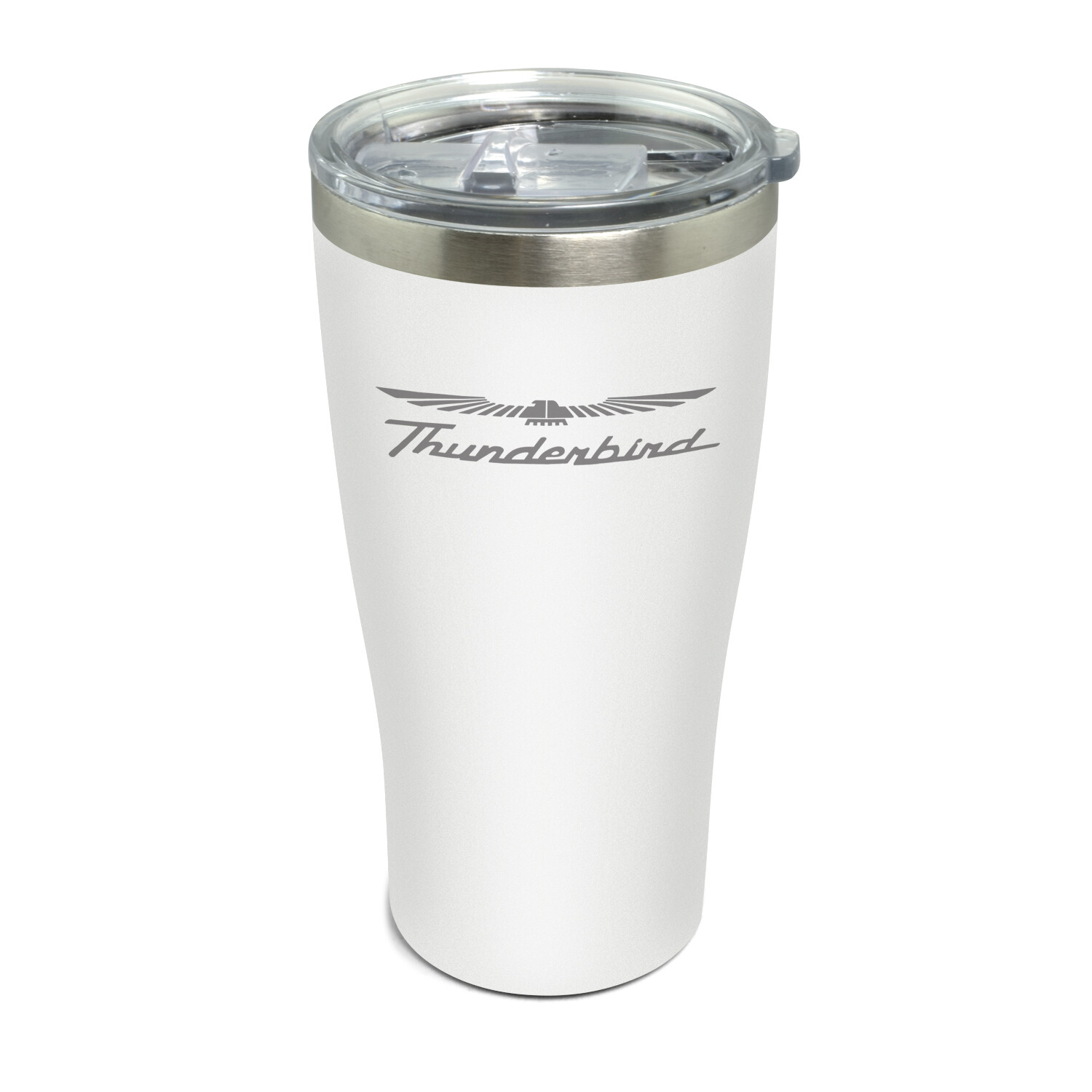 Ford Thunderbird 20 oz Laser Etched Logo White Stainless Steel Tumbler Mug