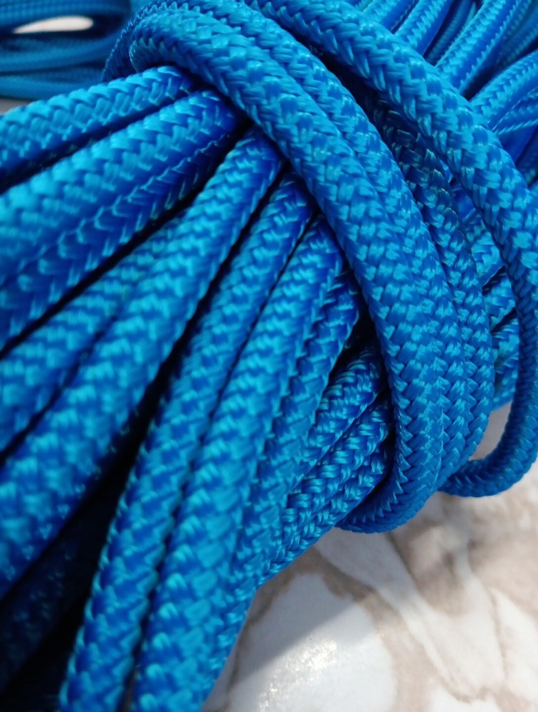 1/4 x 150 ft. Double Braid-Yacht Braid polyester rope. Blue