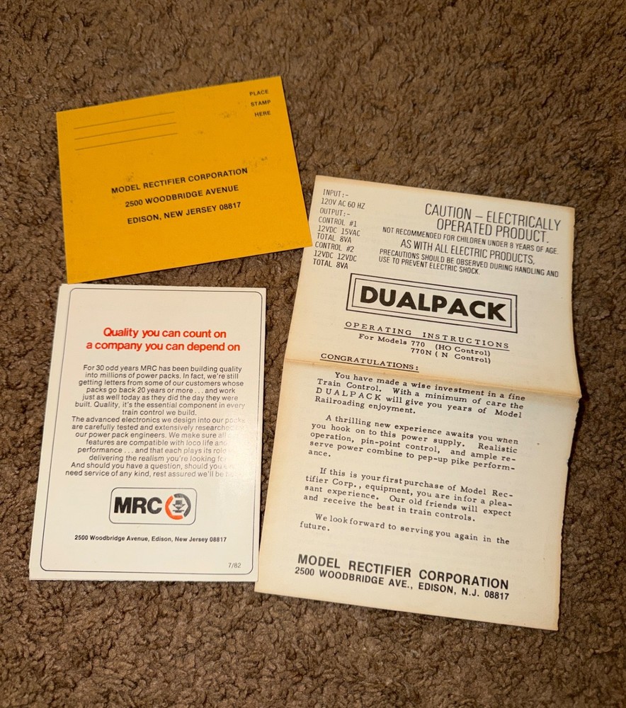 MRC Dualpack Model 770N Train Control (N Scale Model)