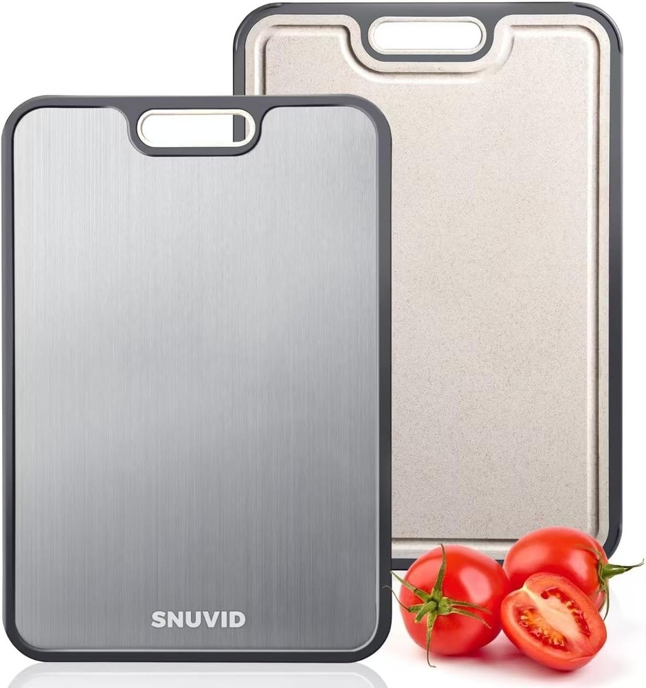 Titanium Cutting Board Double Sided Cutting Boards kitchen Pure Titanium & Wheat