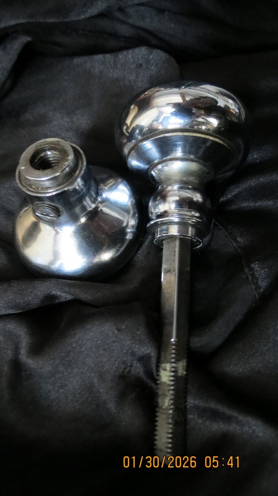 Antique Chrome Art Deco Mortise Lock Set