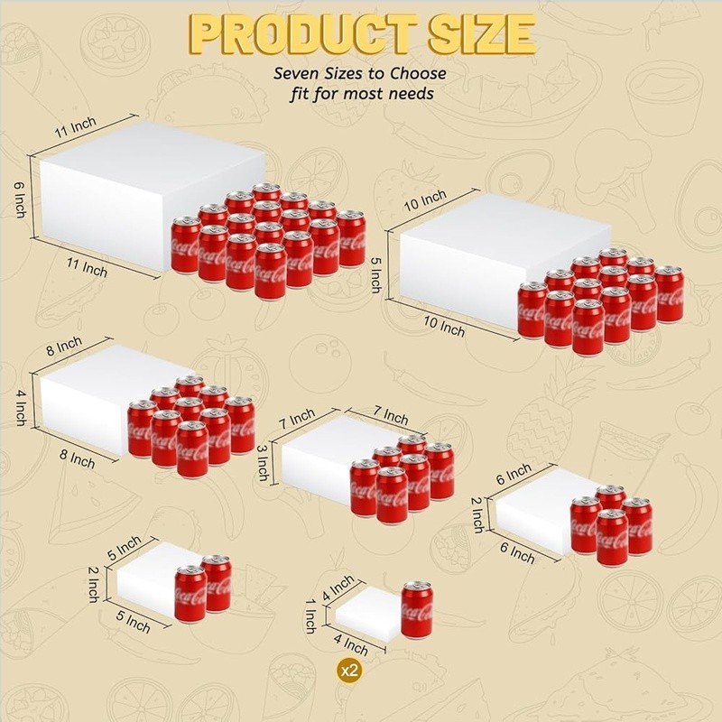 Acrylic Display Riser Set Buffet Stand Multi-Level Food Organizer Party Event US