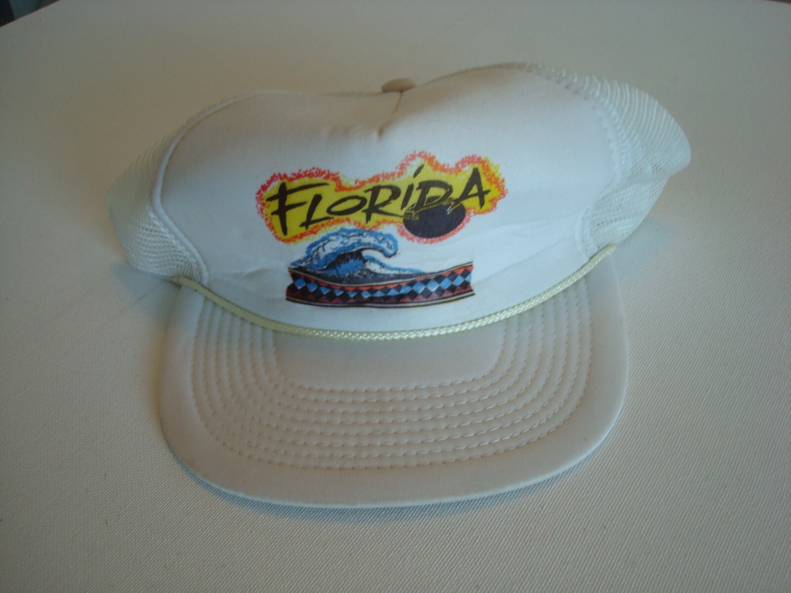 FLORIDA NOVELTY TRUCKER    BEACH GOLF SNAPBACK DEADSTOCK HAT CAP VINTAGE P1