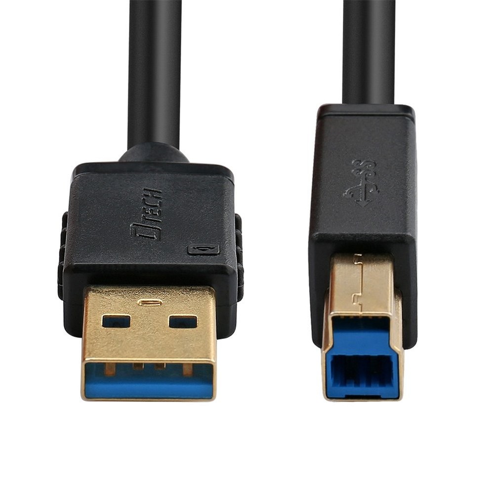DTECH 6 ft Printer Cable USB to b Cord Type A 3.0 Square End 6ft, Black