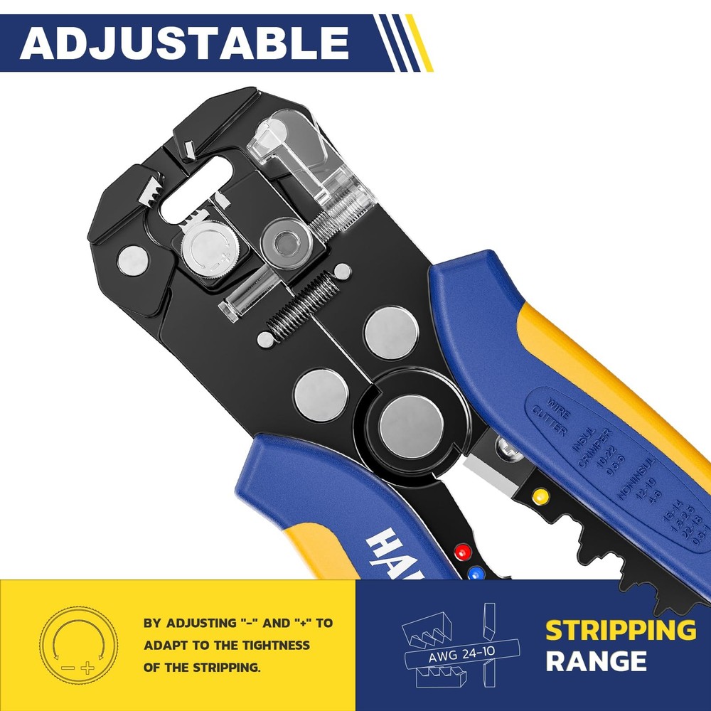 201PCS Wire Stripper Kit - Automatic Wire Stripping Tool for AWG 24-10 Cables...