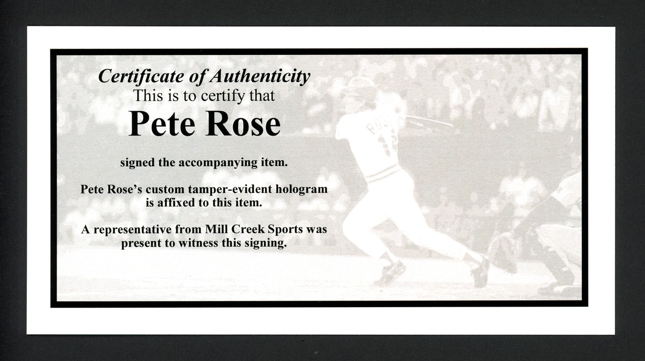 Pete Rose Signed NL Baseball Cincinnati Reds "Hit King" PR Holo