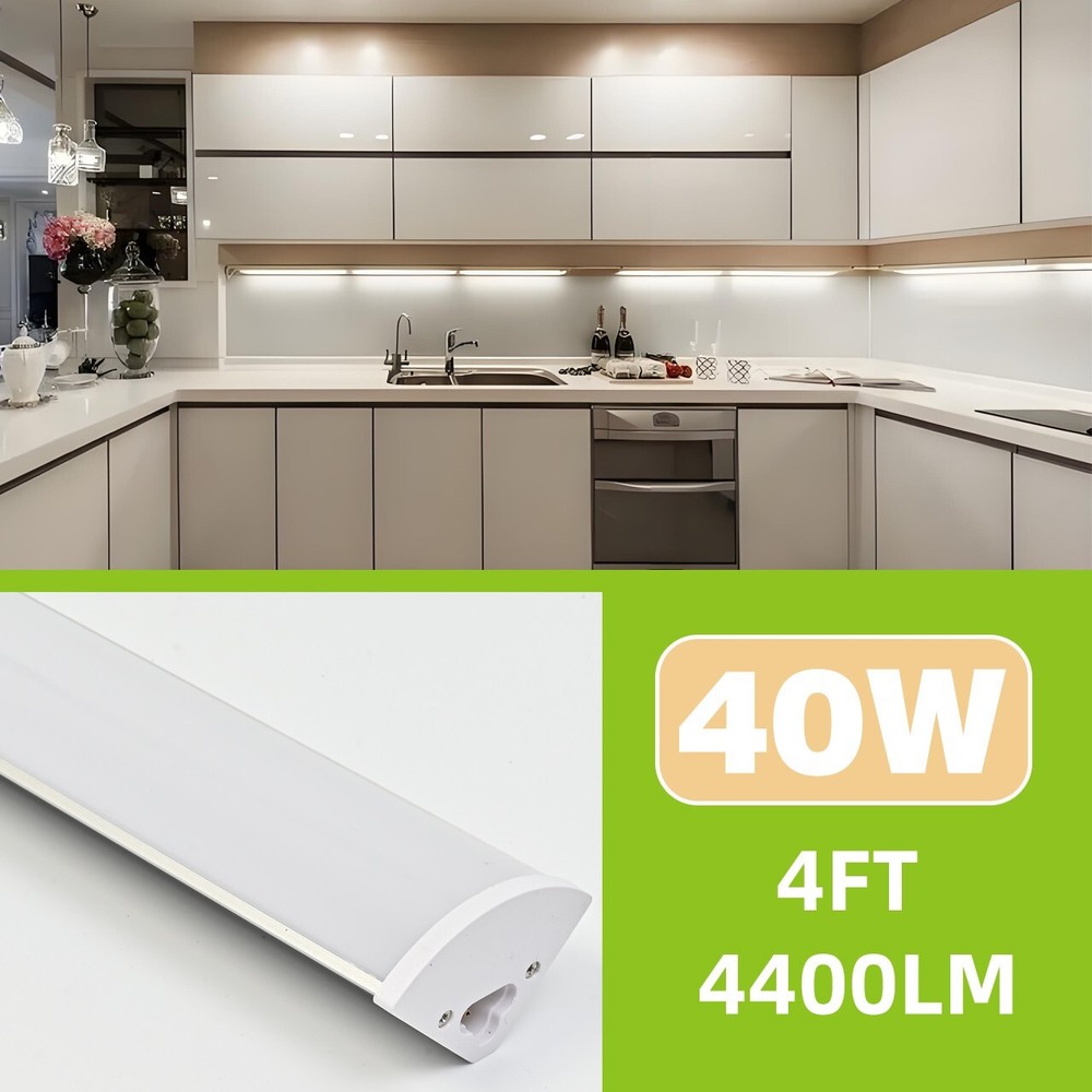 4PACK 4FT 40W LED Corner Ceiling Lights with switch for Shop Garage