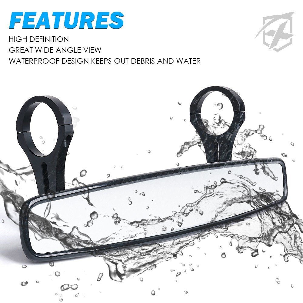 RZR UTV Rear View Center Mirror w/ 1.75" Bar for Polaris RZR 800 900 S/XP 1000