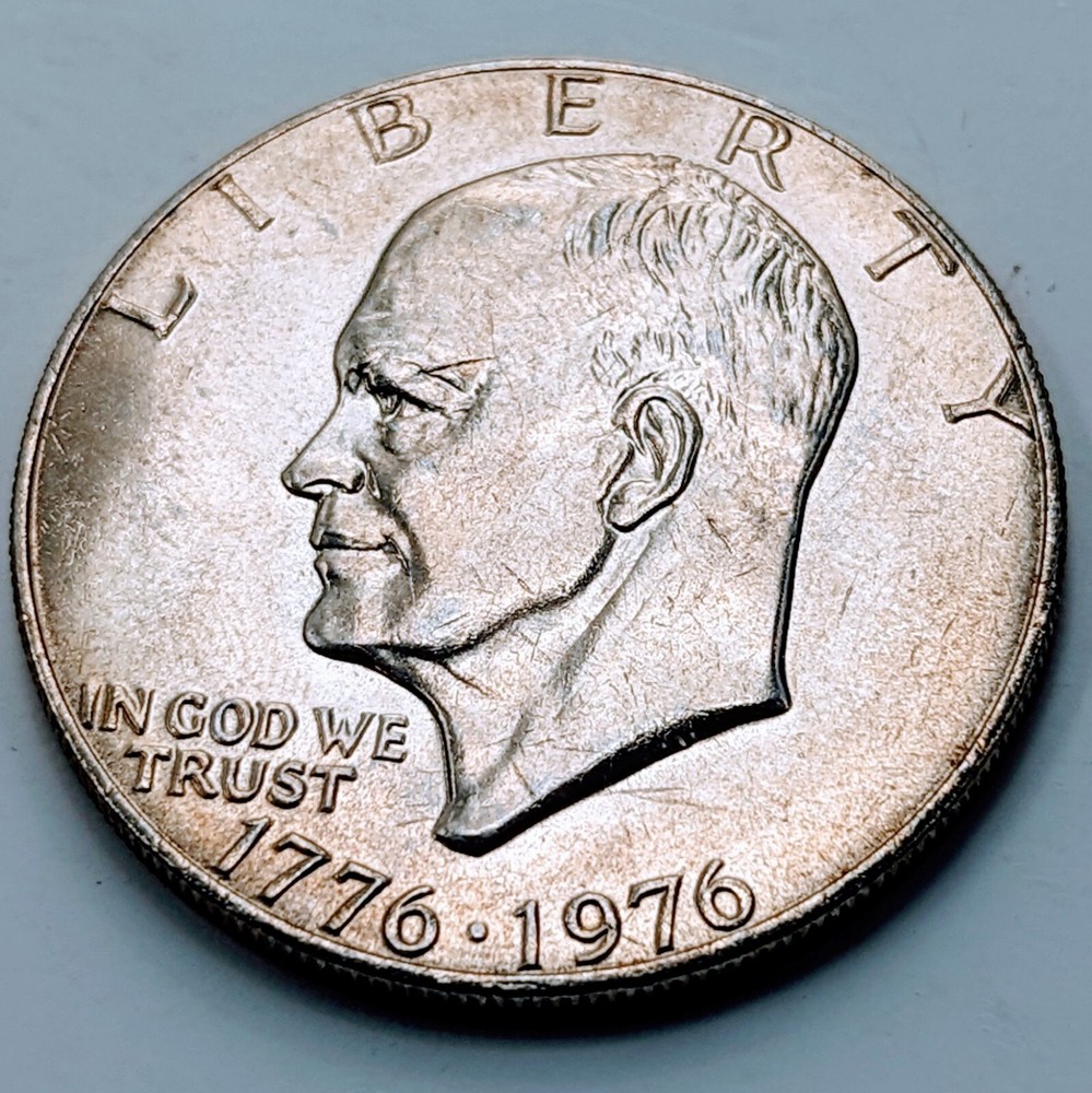 1976 $1 Type 1 Eisenhower Ike Dollar Nice Blue Tone Q-3-A