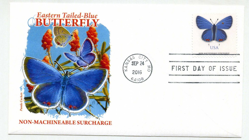 5136 Eastern Tailed-Blue Butterfly Panda Cachets, FDC