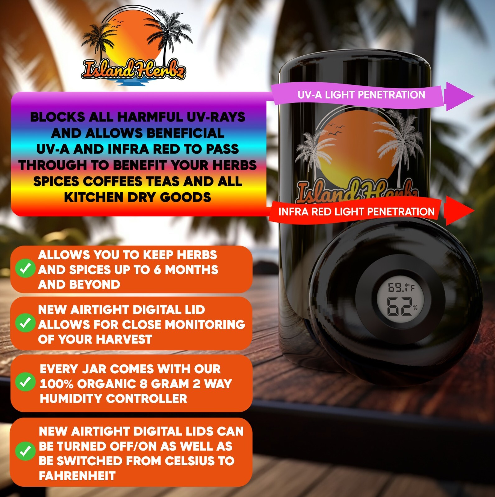 Airtight Smell-Proof 1 Oz Premium Bio-Photonic Cure/Stash/Storage Jar (1 Pack)