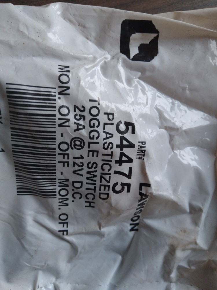 New Lawson Plasticized Toggle Switch 12V 25A 54475 3-pos 3-wire