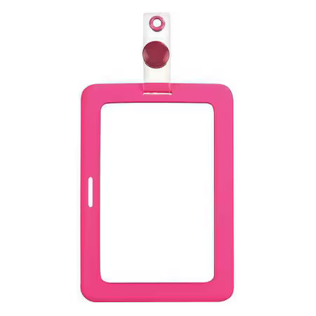 Myid 038946 Badge Holder, Rubberized, Pink, Pk2