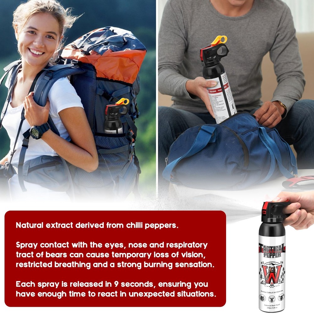 Powerful Compact Pepper Spray, Outdoor Personal Protection, Maximum Strength ...