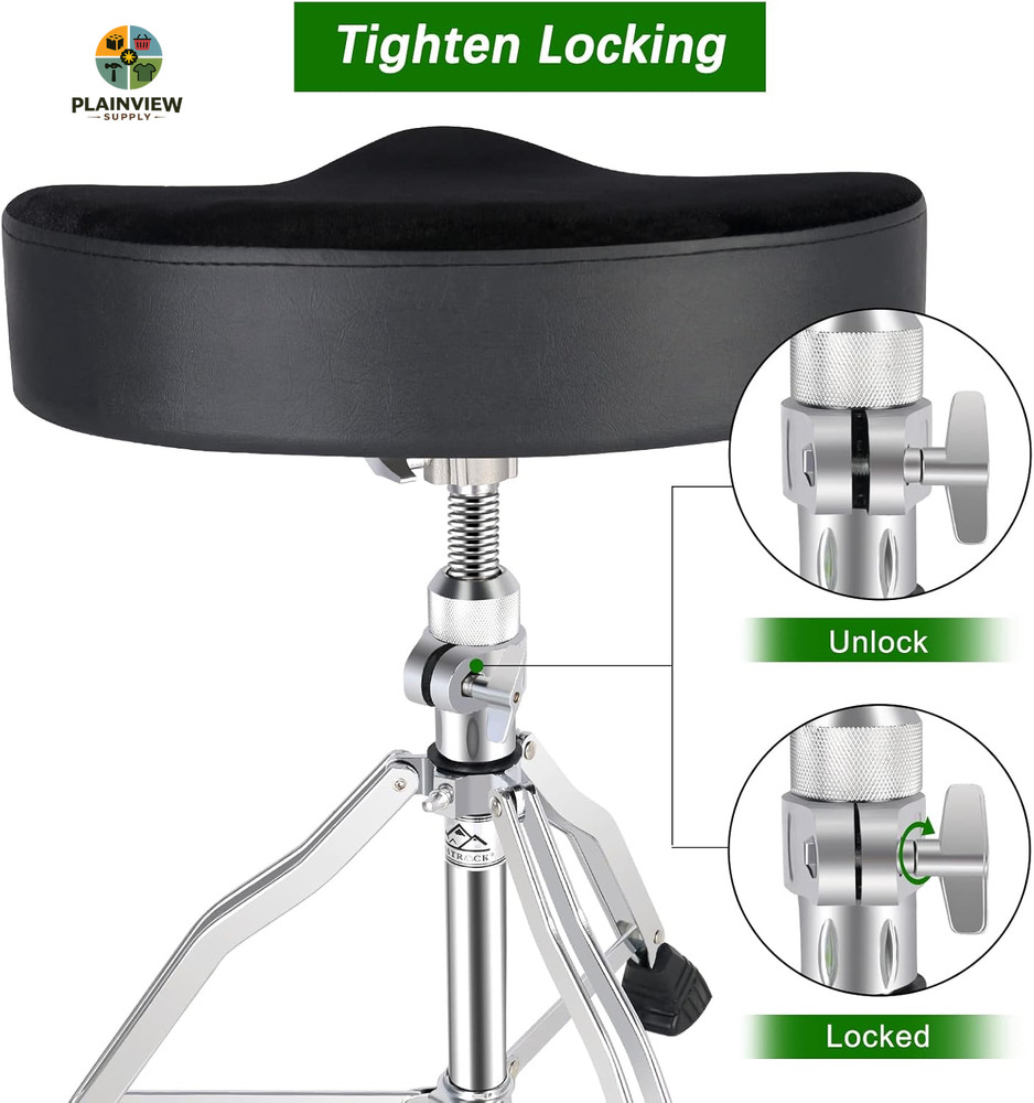 Drum Throne Drum Seat Height Adjustable,Rotatable Padded Drum Stools Motorcycle