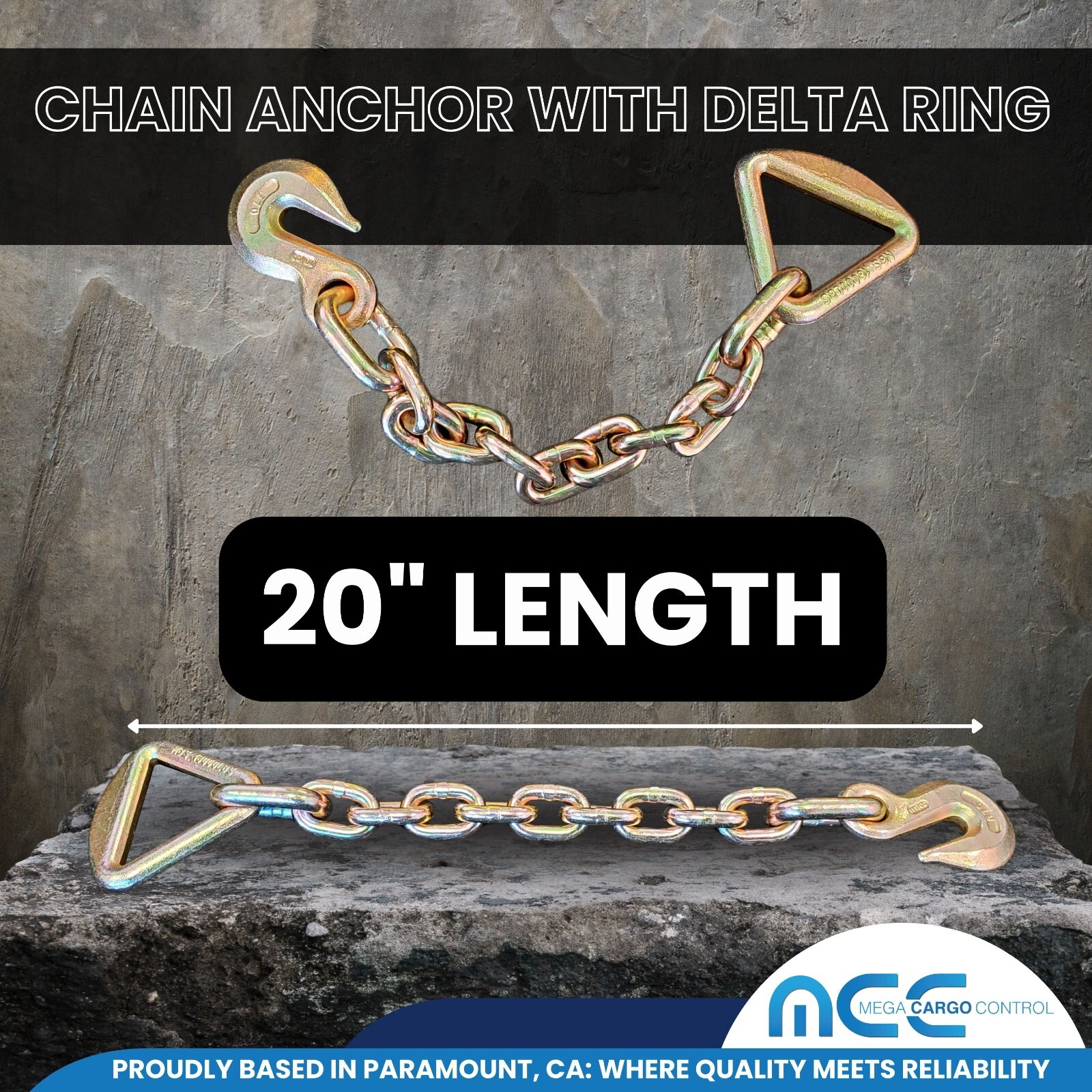 2 Pack 3" x 30' Ratchet Strap w/ Chain Extension Flatbed Truck Trailer Tie Down