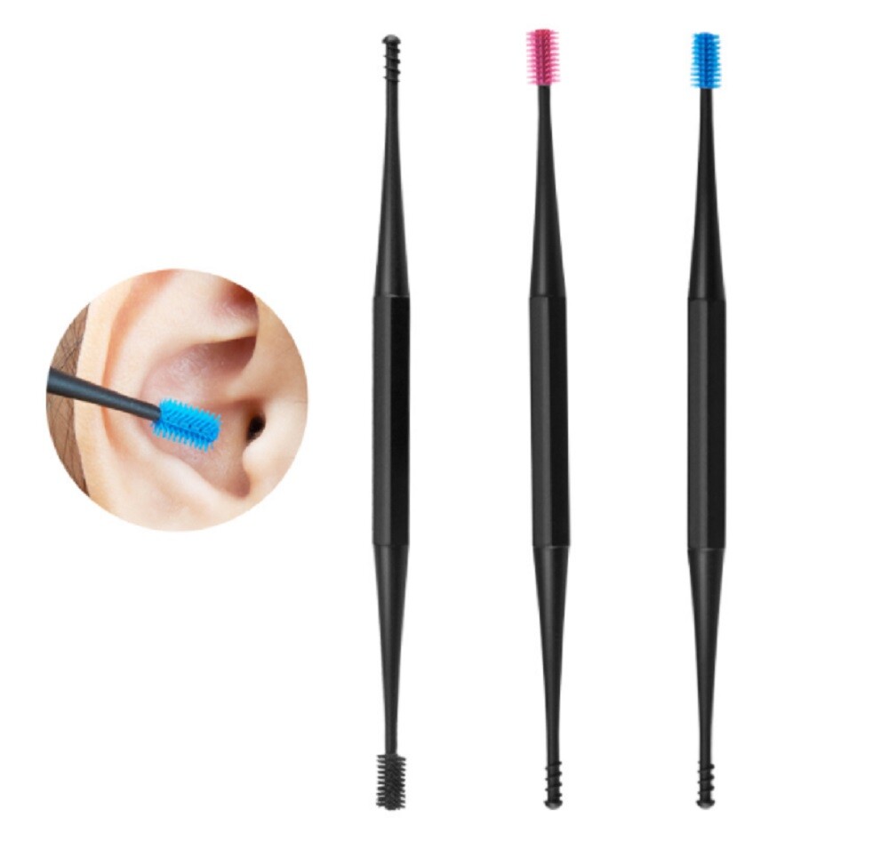3pcs Spiral Ear Wax Remover Soft Silicone Ear Cleaner Picks Double Head Reusable