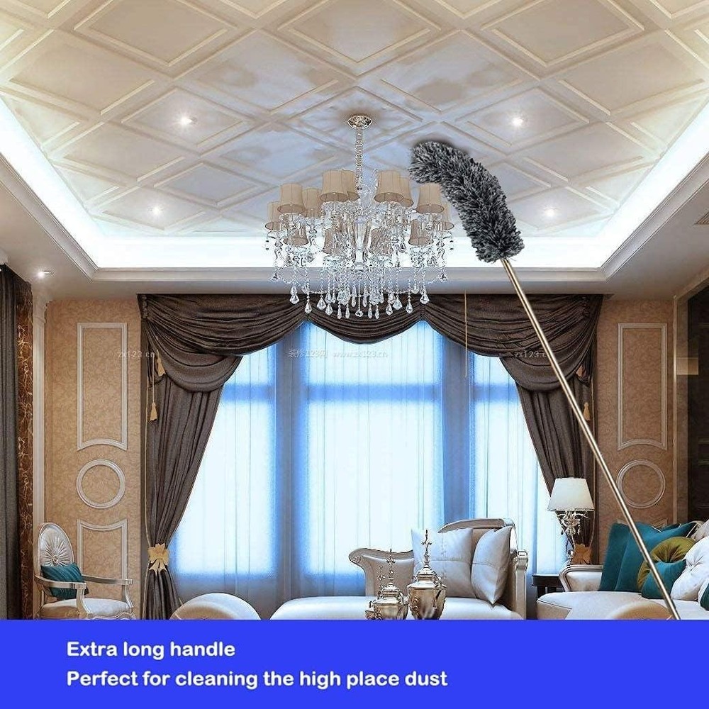 100-Inch Microfiber Duster with Bendable Head for Effortless High Cleaning
