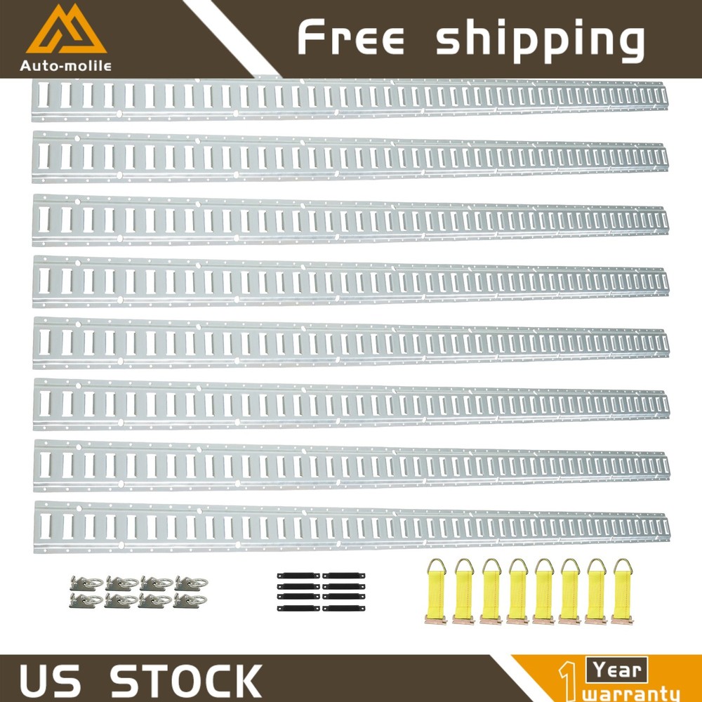 Durable 32 Pack 8' E Track Tie Down Rail Syste Portable Multi Purpose Galvanized