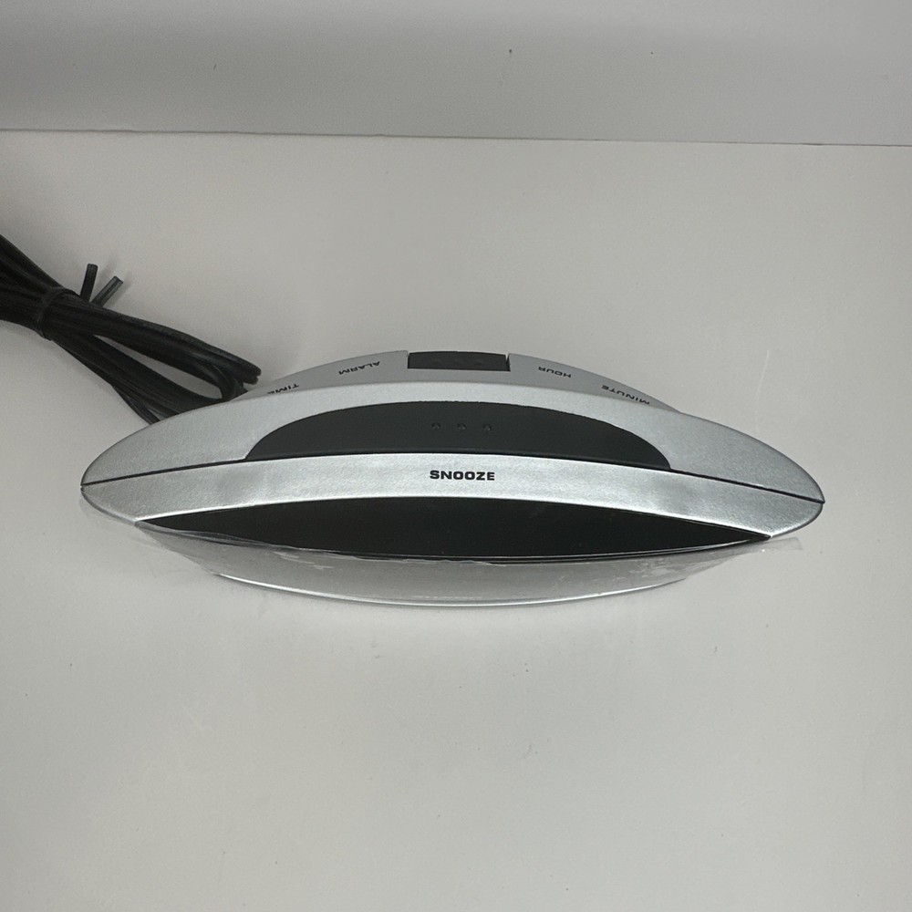 Sharp Model SPC033 Silver Alarm Clock Large Red Number Display Swivel EUC