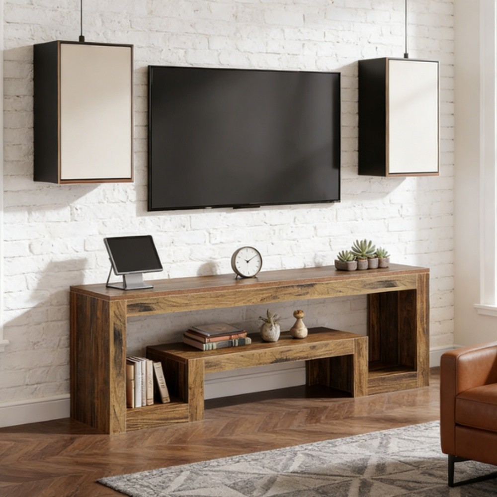 Wood TV Stand TV Cabinet Media Console Entryway Table