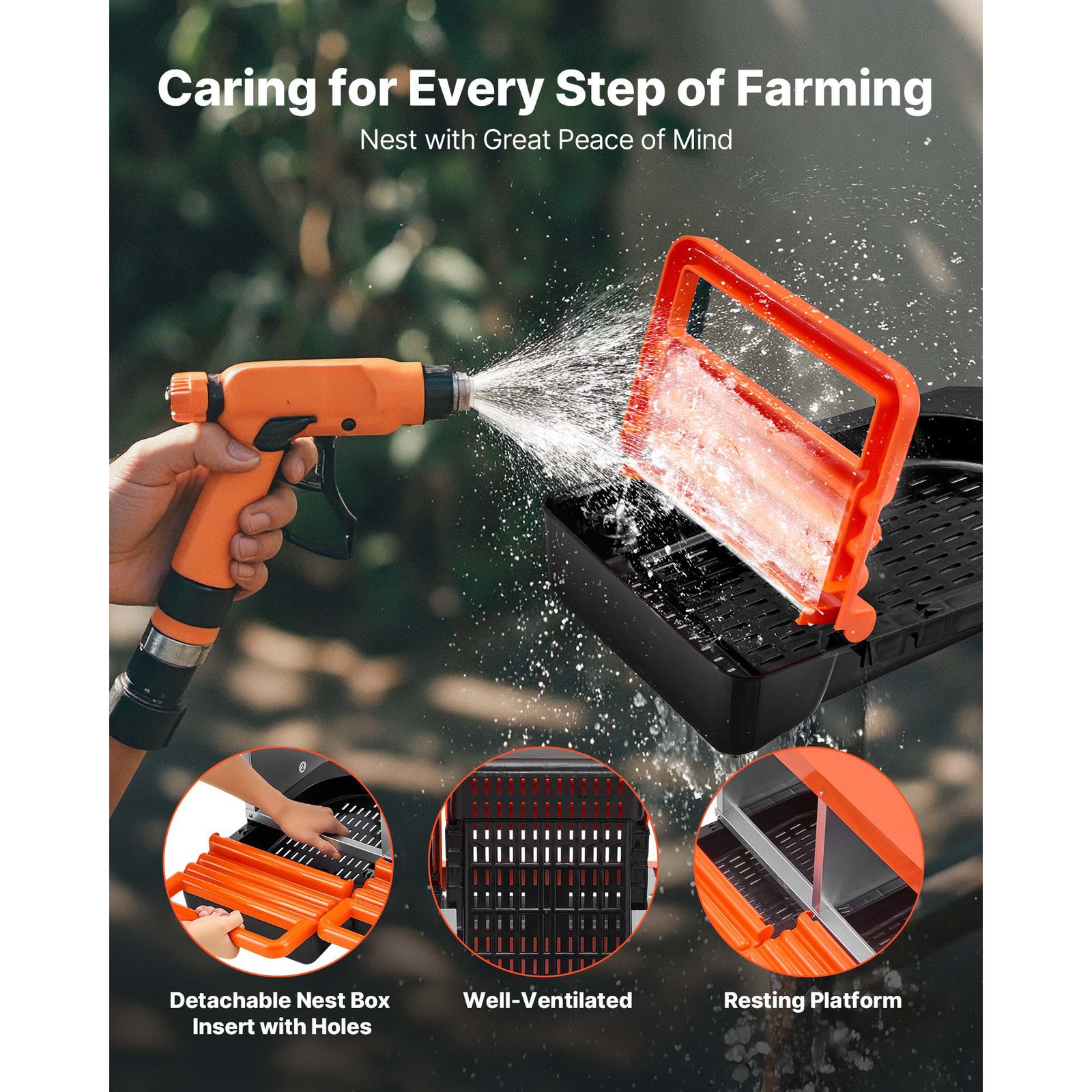 Uimoso Chicken Nesting Boxes with 2 Compartments for Egg Laying