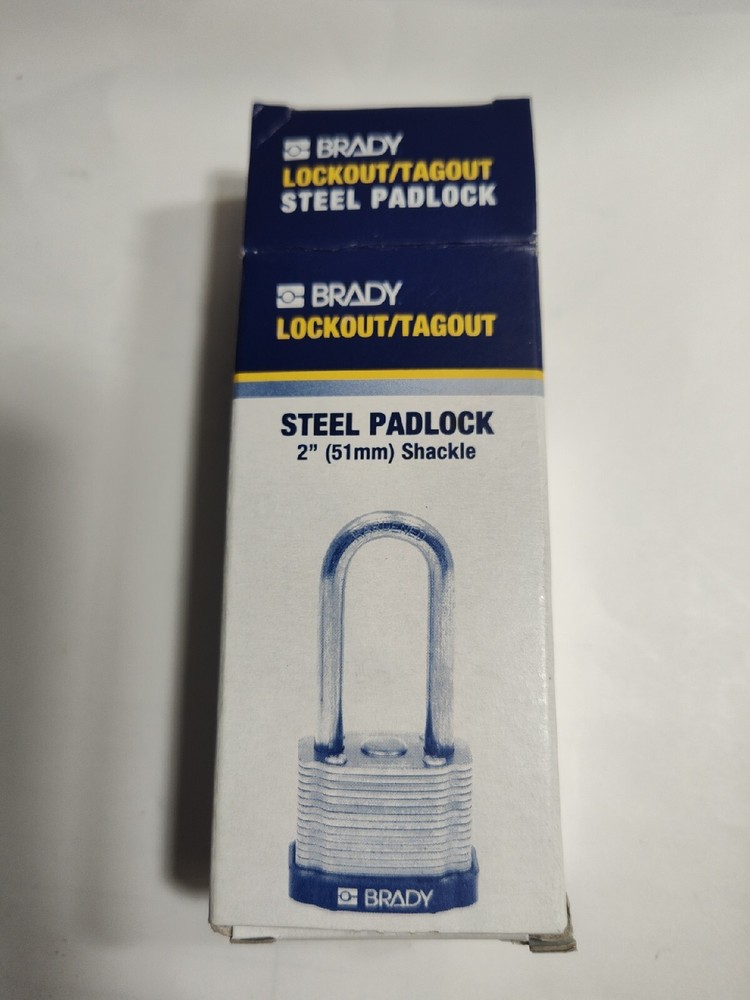 Brady 118941 Keyed Padlock, Extended, Rectangular Reinforced Steel Body,