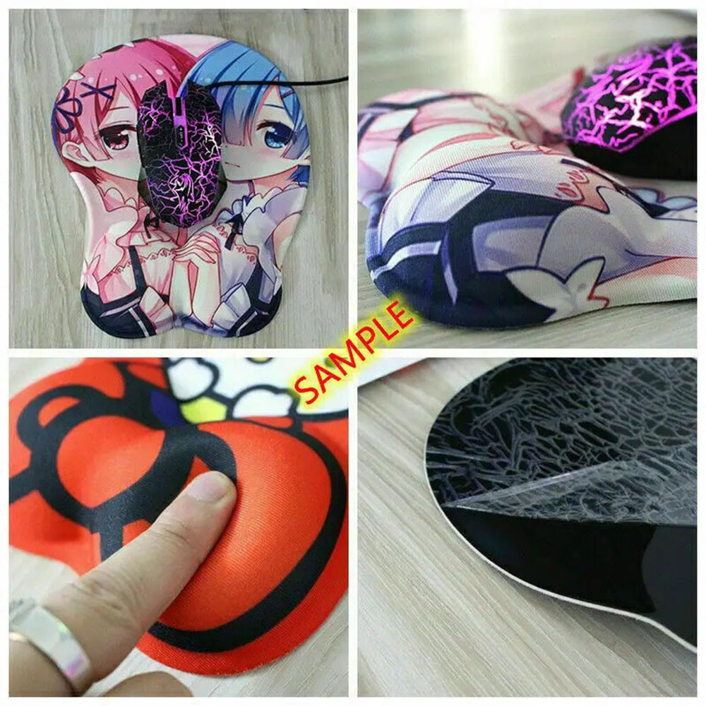 3D Mousepad Oppai Mouse pad with Wrist Rest Pain Relief Anime Manga pad Rogue