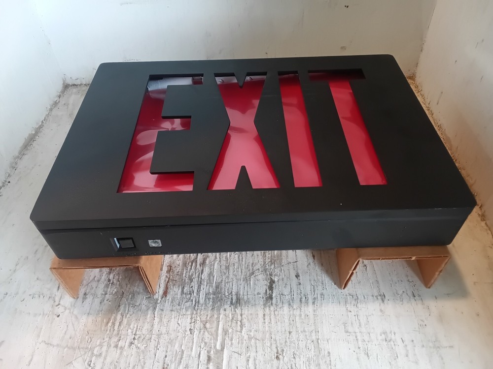 LITHONA LIGHTING - Black Exit Sign WITH MOUNT - (SW47)