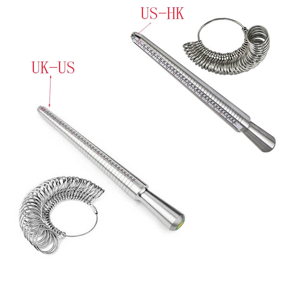 Metal Ring Sizer Guage Mandrel Finger Sizing Stick Measure Standard Tool