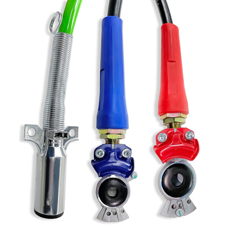12ft ABS 7 Way Electrical Cable with Handle Grips & Gladhands Tender Spring Kit